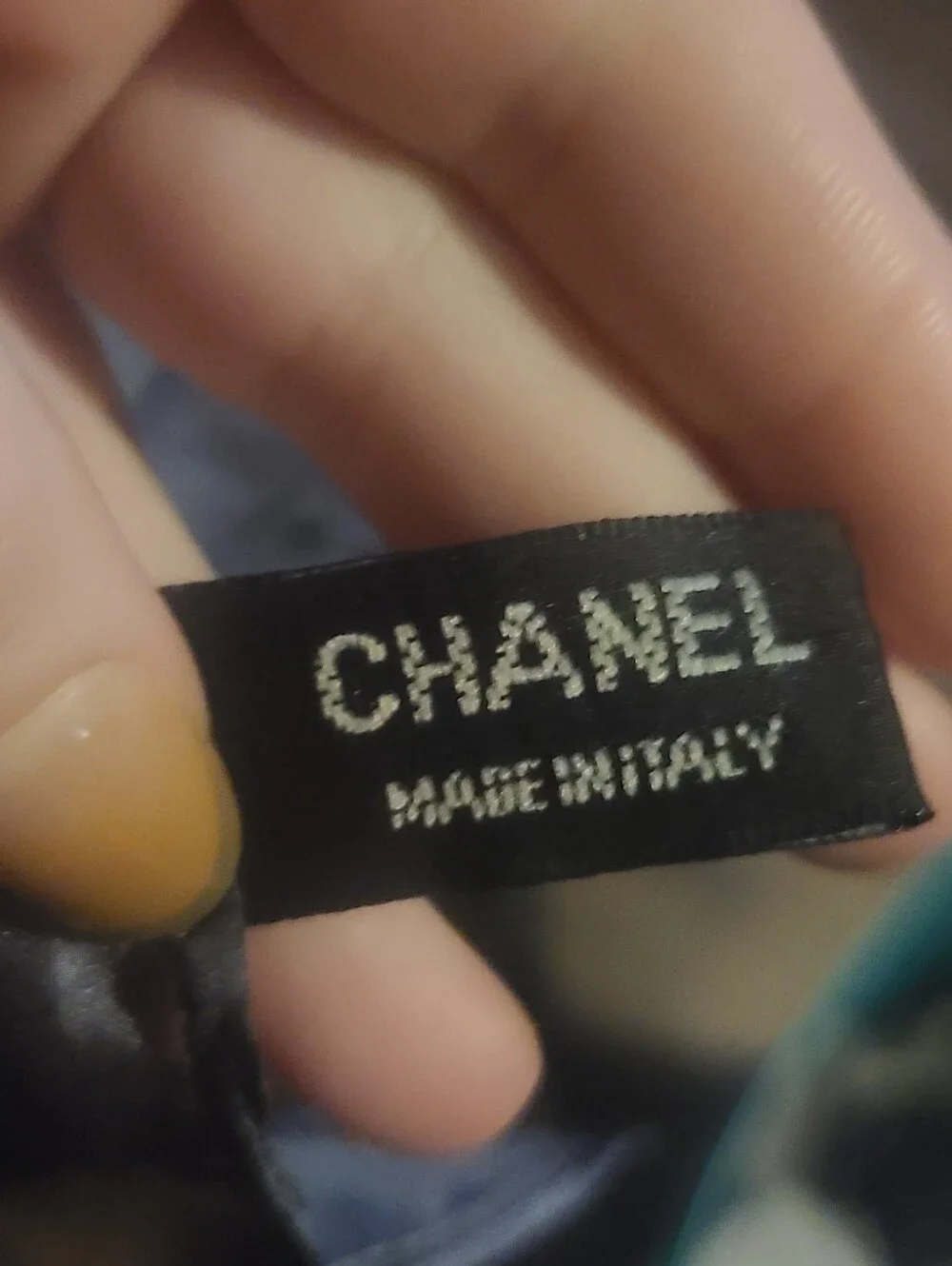 CHANEL Blue Logo Stole